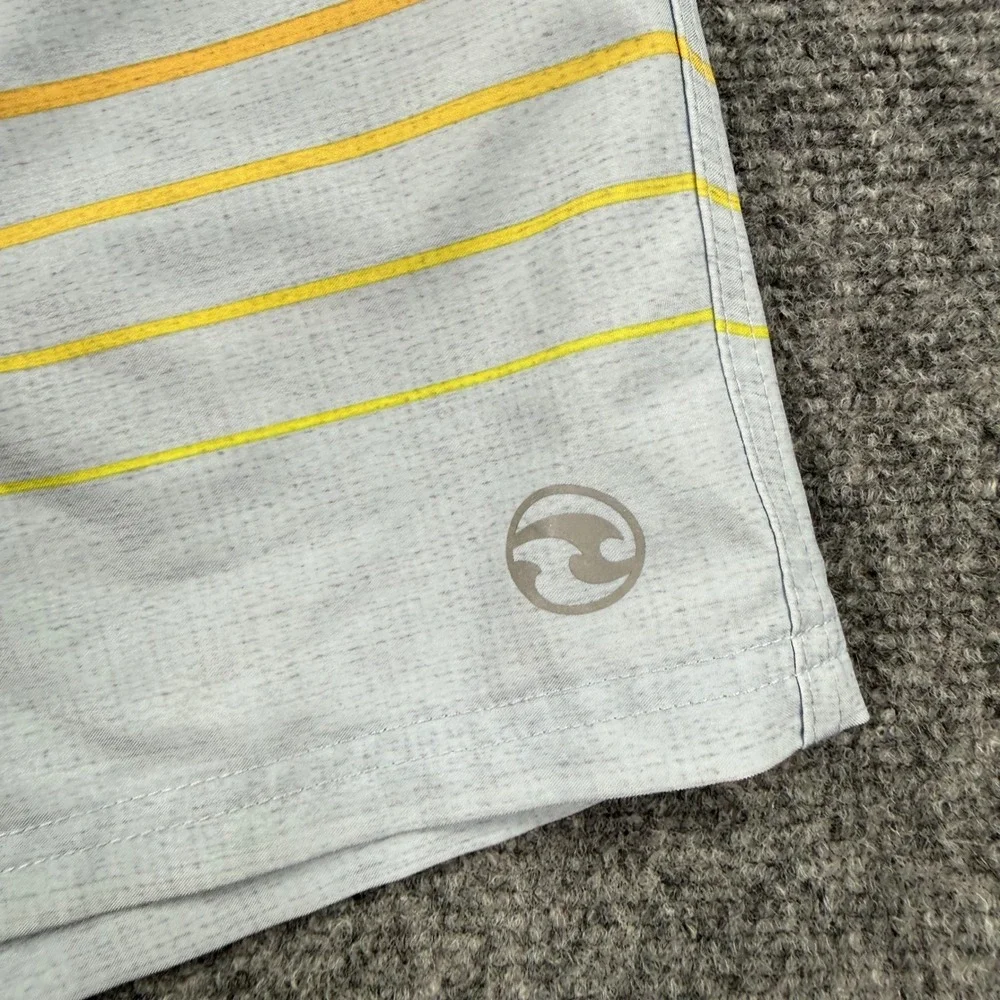 Ocean Current‎ Swim Trunks Small Blue Orange Striped Mesh Lined Men's